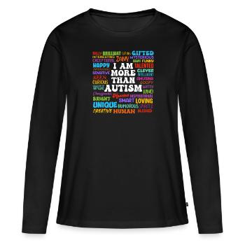 Sensibilisation à l’autisme Solidarité et sensibilisation - T-shirt manches longues Premium bio Femme - noir - Devant - Julia (174cm)