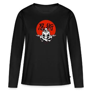 Ninja Ninjutsu Fighter - T-shirt manches longues Premium bio Femme - noir - Devant - Julia (174cm)