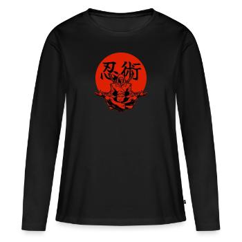 Ninja Ninjutsu Fighter - T-shirt manches longues Premium bio Femme - noir - Devant - Julia (174cm)