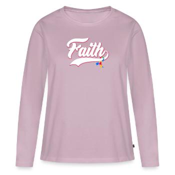Autism Faith Consciousness Autistic - Women's Premium Organic Long Sleeve Shirt - dusky pink - Front - Julia (174cm)