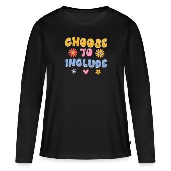 Acceptance handicap Inclusion is a decision - Women's Premium Organic Long Sleeve Shirt - black - Front - Julia (174cm)
