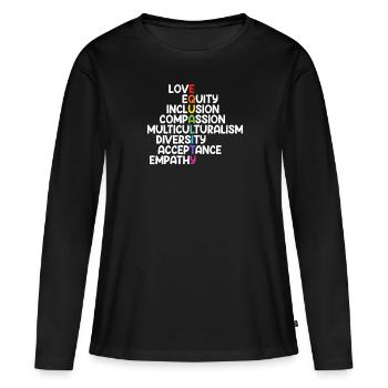 Inclusion Compassion Personnes handicapées - T-shirt manches longues Premium bio Femme - noir - Devant - Julia (174cm)