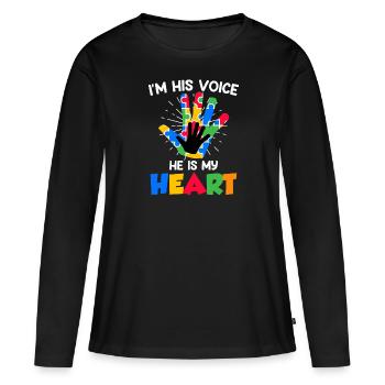 Autistic solidarity for autistic children - Women's Premium Organic Long Sleeve Shirt - black - Front - Julia (174cm)