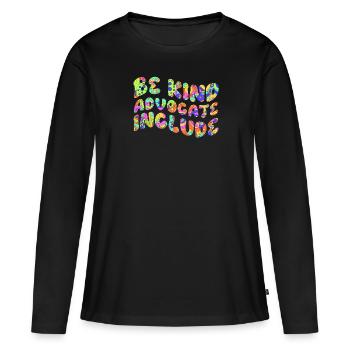 Acceptance handicap Inclusion is a decision - Women's Premium Organic Long Sleeve Shirt - black - Front - Julia (174cm)