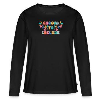 Acceptance Choose inclusion - Women's Premium Organic Long Sleeve Shirt - black - Front - Julia (174cm)