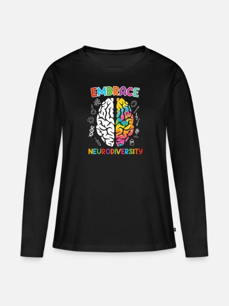 Autismus Embrace Neurodiversity Autisten - Frauen Premium Bio Langarmshirt - Schwarz