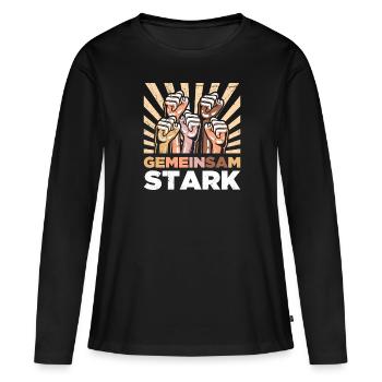Inclusion, Plus forts ensemble, Compassion, Diversité - T-shirt manches longues Premium bio Femme - noir - Devant - Julia (174cm)