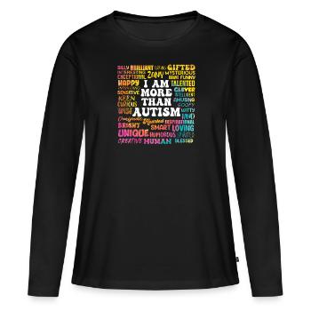 Sensibilisation à l’autisme Solidarité et sensibilisation - T-shirt manches longues Premium bio Femme - noir - Devant - Julia (174cm)