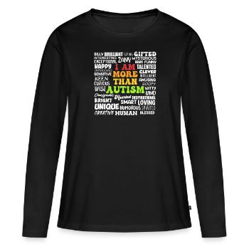 Sensibilisation à l’autisme Solidarité et sensibilisation - T-shirt manches longues Premium bio Femme - noir - Devant - Julia (174cm)