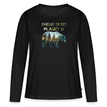 Il n’y a pas de Planète B Earth Day Mission Erde - T-shirt manches longues Premium bio Femme - noir - Devant - Julia (174cm)