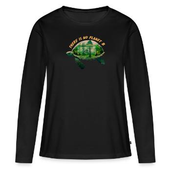 Il n’y a pas de Planète B Earth Day Mission Erde - T-shirt manches longues Premium bio Femme - noir - Devant - Julia (174cm)