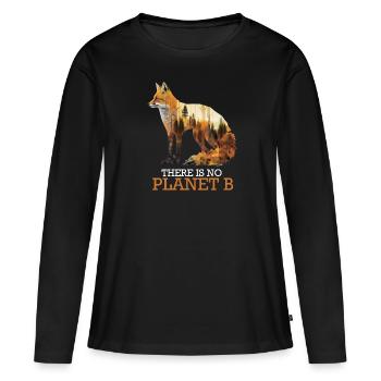 Il n’y a pas d’espèce menacée de la planète B - T-shirt manches longues Premium bio Femme - noir - Devant - Julia (174cm)