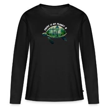 Il n’y a pas de Planète B Earth Day Mission Erde - T-shirt manches longues Premium bio Femme - noir - Devant - Julia (174cm)