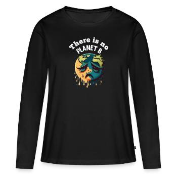 Il n’y a pas de Planète B Earth Day Mission Erde - T-shirt manches longues Premium bio Femme - noir - Devant - Julia (174cm)