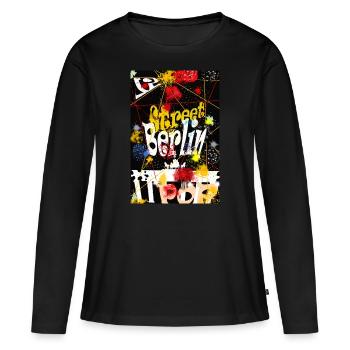 Berlin Street Pop Art - T-shirt manches longues Premium bio Femme - noir - Devant - Julia (174cm)