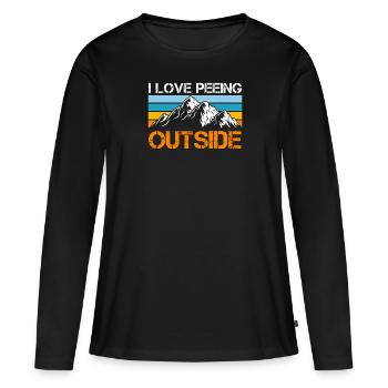 Bergsteiger lustig Peeing outside Naturburschen - T-shirt manches longues Premium bio Femme - noir - Devant - Julia (174cm)