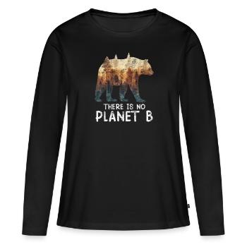 Il n’y a pas d’espèce menacée de la planète B - T-shirt manches longues Premium bio Femme - noir - Devant - Julia (174cm)