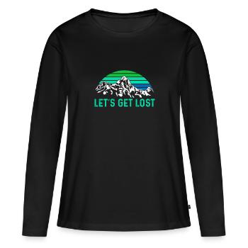 Lets be lost funny Hiking Hiking - Women's Premium Organic Long Sleeve Shirt - black - Front - Julia (174cm)