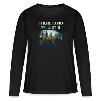 Il n’y a pas de Planète B Earth Day Mission Erde - T-shirt manches longues Premium bio Femme - noir - Devant - Julia (174cm)