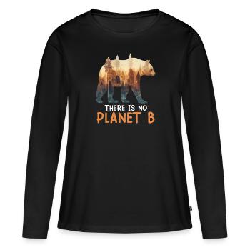 Il n’y a pas d’espèce menacée de la planète B - T-shirt manches longues Premium bio Femme - noir - Devant - Julia (174cm)