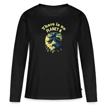 Il n’y a pas de Planète B Earth Day Mission Erde - T-shirt manches longues Premium bio Femme - noir - Devant - Julia (174cm)