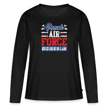 Fier beau-frère Fan de l’armée de l’air soldat de l’armée de l’air - T-shirt manches longues Premium bio Femme - noir - Devant - Julia (174cm)