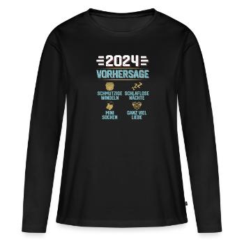 Vorhersage 2024 bald Vater Babyparty 2024 - Frauen Premium Bio Langarmshirt - Schwarz - Vorne - Julia (174cm)