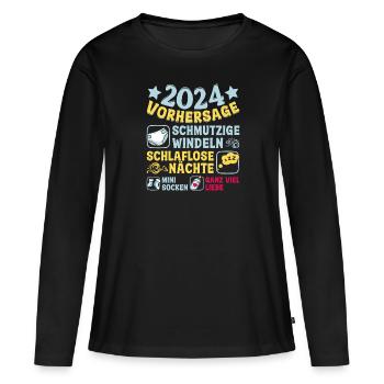 Vorhersage 2024 bald Vater Babyparty 2024 - Frauen Premium Bio Langarmshirt - Schwarz - Vorne - Julia (174cm)
