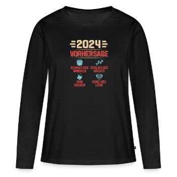 Vorhersage 2024 bald Vater Babyparty 2024 - Frauen Premium Bio Langarmshirt - Schwarz - Vorne - Julia (174cm)