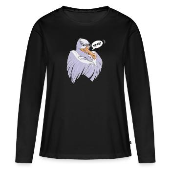 Mouettes têtues NOPE! Oiseau côtier Mouette - T-shirt manches longues Premium bio Femme - noir - Devant - Julia (174cm)