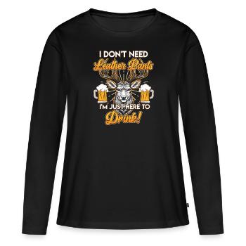 Volksfest Vergiss die Lederhosen Wegen dem Alkohol - Frauen Premium Bio Langarmshirt - Schwarz - Vorne - Julia (174cm)