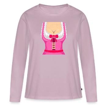 Chemise Dirndl Bayerisch Trachten - T-shirt manches longues Premium bio Femme - rose poudré - Devant - Julia (174cm)