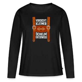 Vorsicht Kleiner Schelm Unterwegs - Frauen Premium Bio Langarmshirt - Schwarz - Vorne - Julia (174cm)