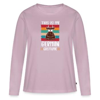 Trachten Shirt Ceci est mon costume allemand Bayern - T-shirt manches longues Premium bio Femme - rose poudré - Devant - Julia (174cm)