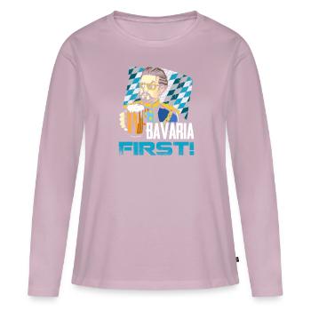 Bavière Premier roi Louis État libre de Bavière - T-shirt manches longues Premium bio Femme - rose poudré - Devant - Julia (174cm)