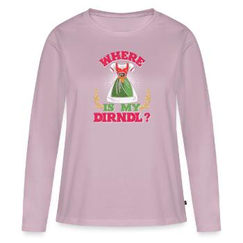 Où est mon Dirndl ? Chemise Trachten - T-shirt manches longues Premium bio Femme - rose poudré - Devant - Julia (174cm)