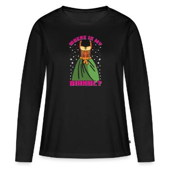 Où est mon Dirndl ? Chemise Trachten - T-shirt manches longues Premium bio Femme - noir - Devant - Julia (174cm)