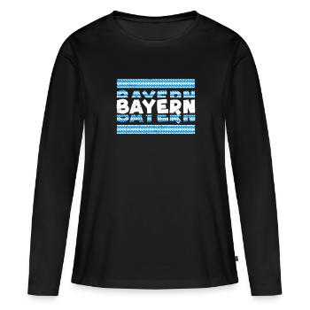 Bavière Bleu Blanc État libre de Bavière Bavarois - T-shirt manches longues Premium bio Femme - noir - Devant - Julia (174cm)