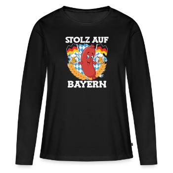 Fier de Bavaria Bavarian Food Bratwurst - T-shirt manches longues Premium bio Femme - noir - Devant - Julia (174cm)