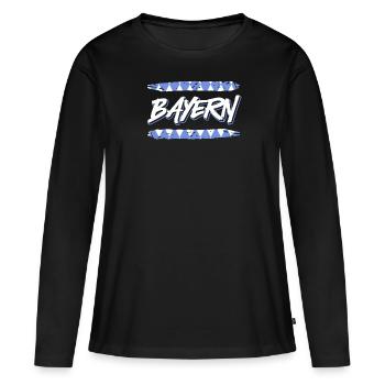 Bavière Tradition bavaroise État libre de Bavière - T-shirt manches longues Premium bio Femme - noir - Devant - Julia (174cm)
