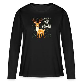 Bayern Tracht Wie Jetzt? Keine Lederhosen? - Frauen Premium Bio Langarmshirt - Schwarz - Vorne - Julia (174cm)