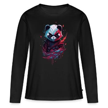 Panda Ninja Dark Dark Fantasy - Women's Premium Organic Long Sleeve Shirt - black - Front - Julia (174cm)