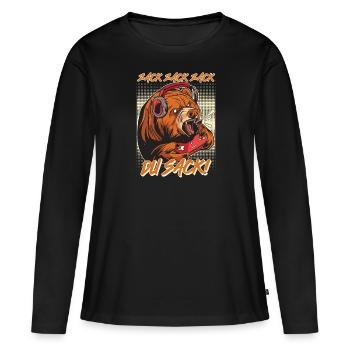 Videospieler Zack Zack Zack du Sack! Braunbär - Frauen Premium Bio Langarmshirt - Schwarz - Vorne - Julia (174cm)