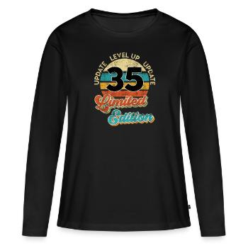 Mise à jour du lecteur vidéo35 ans de B-Day - T-shirt manches longues Premium bio Femme - noir - Devant - Julia (174cm)