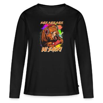 Gaming Bär Zack Zack Zack du Sack! Video Spiele - Frauen Premium Bio Langarmshirt - Schwarz - Vorne - Julia (174cm)