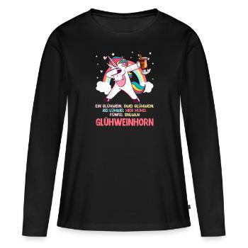 Weihnachtsmarkt Glühweinhorn Glühwein Advent - Frauen Premium Bio Langarmshirt - Schwarz - Vorne - Julia (174cm)