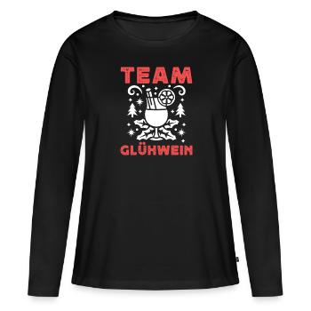 Glühwein Bude Team Glühwein Weihnachten - Frauen Premium Bio Langarmshirt - Schwarz - Vorne - Julia (174cm)