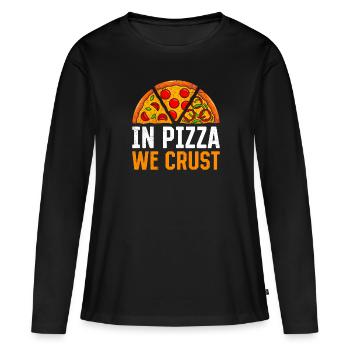Fans De Pizza Dans Pizza We Croûte Four À Pizza Cuisson De Pizza - T-shirt manches longues Premium bio Femme - noir - Devant - Julia (174cm)