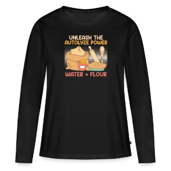 Baker Libérez le pouvoir de l’eau et de la farine - T-shirt manches longues Premium bio Femme - noir - Devant - Julia (174cm)