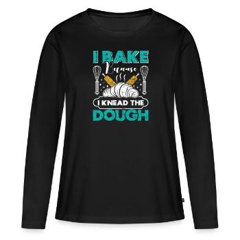 Backfans I Bake I Knead the Dough Backliebe - Women's Premium Organic Long Sleeve Shirt - black - Front - Julia (174cm)